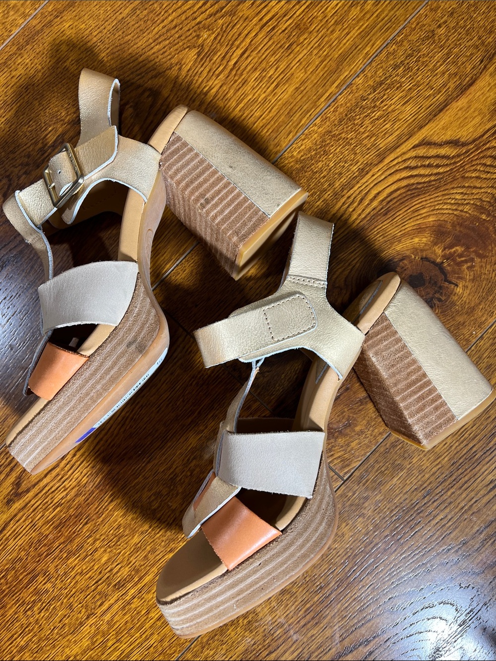 NWOB $150 (Whoops!) Kork-Ease Macey Colorblock Platform Heel Sandals – Size 7 - Picture 7 of 7